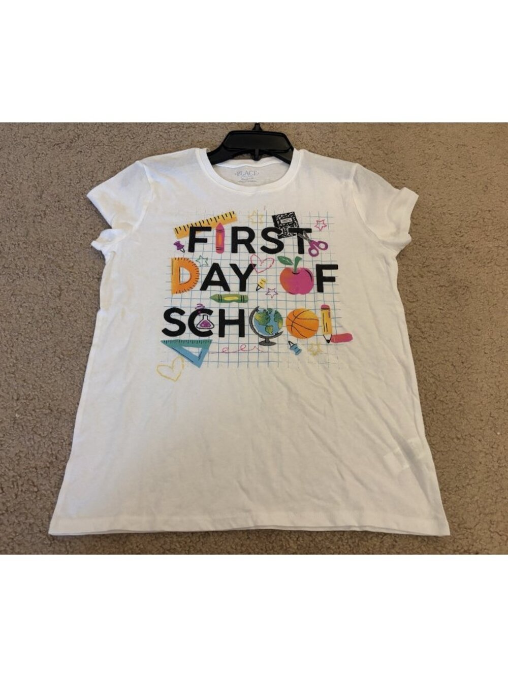 "First Day Of School" Girl's Size 14 XL  T-shirt The Children's Place